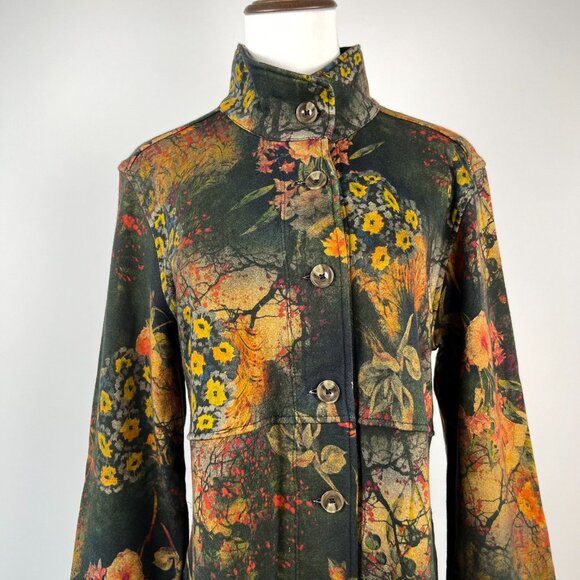 NWOT Johnny Was Traviata Military Jacket Floral Cotton Coat Size S - Picture 3 of 12
